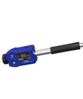 Digital Portable Leeb Hardness Tester For Aluminum Alloy Steel Built Like A Tank Metal Durometer Gauge side view with screen display.