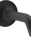 Purist Shower Arm And Flange Set, Matte Black, 1/2-14 NPT Connection, durable metal, fits any showerhead, side view