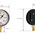 Low Capsule 0 To 30 Inches Water Column Pressure Gauge With Two And One Half Inch Dial And One Quarter Inch NPT Lower Mount