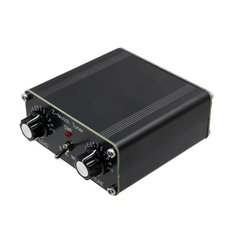 Manual Antenna Tuner For Ham Radio 3-28 MHz High Efficiency Z-Match With Wide Impedance Range, black metal case with knobs
