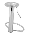 Hassle Free Heavy Duty Bar Stool Swivel Base With Built In Footrest And Hydraulic Lift Smooth Spin Steel Frame, shiny steel design.
