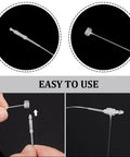 2000 Piece Pack Of Clear Security Plastic Tags Featuring Smooth Snap Lock Pins For Retail Clothing And Merchandise Tamper Proof Hang Tag Loops No Sweat Setup A Bulletproof Retail Flex That Locks Your Inventory Down Tight. Two hands demonstrating easy snap lock setup.