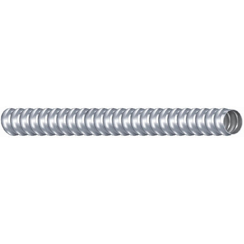 3/8 Inch By 25 Foot Flexible Aluminum Conduit Silver For Electrical Wiring, Metal Raceway To Protect Power And Lighting Cables
