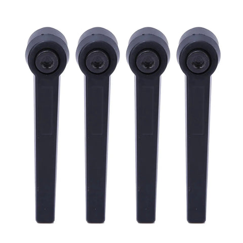 Rock Solid Metal Clamping Lever Handle, 4pcs No Fuss Quick Release Knobs, compact black levers for M8 fixing grips.