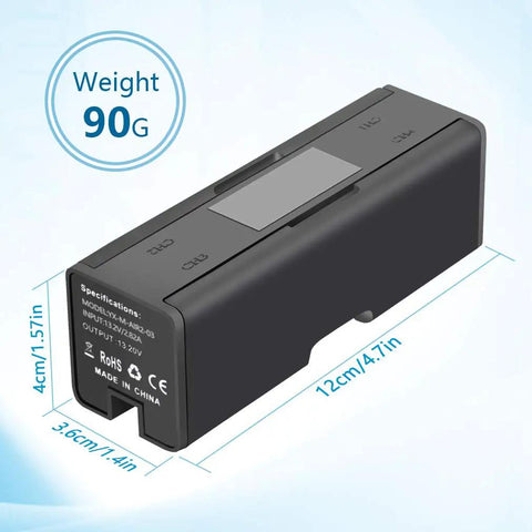 4 In 1 Foldable Battery Charging Hub With Digital Display For DJI Air 2S And Mavic Air 2 Drones, dimensions and specs visible