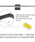 31.5 Inch Dimmable Modern LED Black Vanity Light Fixture For Bathroom Use, 28W Frosted Aluminum Construction, Cool White 6000K features
