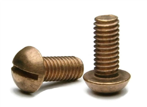 Silicon Bronze Slotted Round Head Machine Screws Size 6 32 By 1/2 Inch Qty 25 Copper Alloy Fasteners For Marine And Outdoor Use
