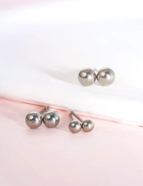 Titanium Earrings For Sensitive Ears 20G Implant Grade F136 Studs With Cubic Zirconia In Round Ball Princess Cut Square Shapes Nickel Free And Hypoallergenic Long Lasting Shine For Women And Men Who Want All Day Comfort And Style. titanium ball stud earrings