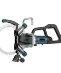 Kickass 8800W Electric Ring Saw For Concrete Wall Grooving With Brushless Motor And Thick Titanium Blade, side view showcasing cutting blade.