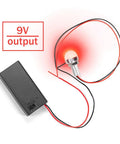 No Sweat Six Pack Nine Volt Battery Holders Featuring Smooth Ride On Off Switches with 9V battery case and LED light.