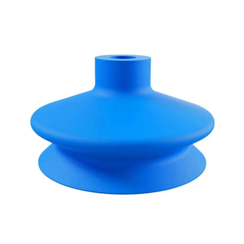 FGA Series Pneumatic Vacuum Suction Cup, Round Nozzle Silicone Double-Layer Design with blue color for robot manipulators.