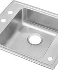 Lustertone DRKAD2220654 Top Mount Single Bowl Stainless Steel Classroom ADA Sink With Scratch Resistant Finish, 22x19.5 inch close-up view