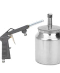Garage Ready Heavy Duty Pneumatic Spray Gun Pro Grade Air Paint Sprayer with metal cup and cleaning brush for auto projects.
