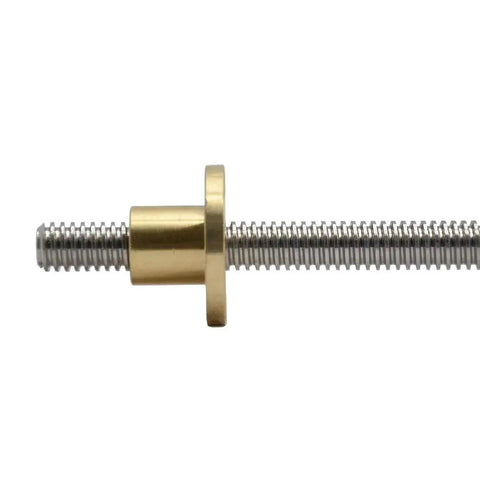 400Mm T10x2 Lead Screw With Brass Nut Kit For 3D Printer And CNC Z Axis Acme Thread 2Mm Pitch Stainless Steel 304 Close-Up