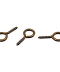 Kickass 14mm Screw Eye Hooks Hella Durable For Jewelry Making And Arts And Crafts Projects Hanging Cord Twine And DIY Home Decor Supplies Bronze Silver Gold Color Bulk Pack showing bronze zinc alloy screw eye hooks.
