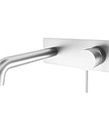Copper Single Handle Bathroom Vanity Faucet Wall Mounted Brass Basin Mixer Tap Hot And Cold Spout Brushed Nickel Finish