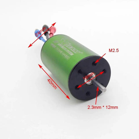 High Performance Brushless RC Boat Motor Kit With Water Cooling Jacket KV4500 showing dimensions and components