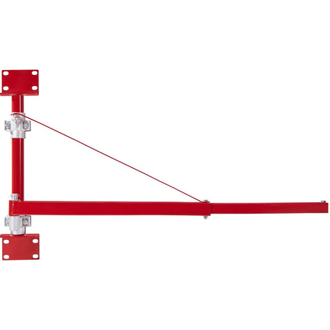 Red Wall Mount Jib Crane With 1320 Lbs Load Capacity For Electric Hoist And Swing Arm Scaffold Lift 180 Degree Swivel, side view