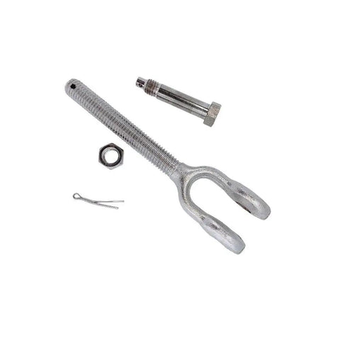 Tough As Nails 1 1/2 Inch T316 Stainless Steel Jaw Turnbuckle with Right Hand Thread and accessories for rigging.