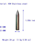 24 Pack Glue On Archery Field Points For Wood And Bamboo Arrows, Stainless Steel Tips, OD 5mm, ID 4mm, size details shown