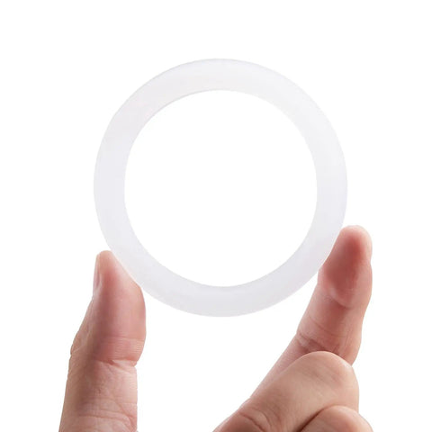 8 Pack Food Grade Silicone Gasket Rings For Aluminum Stovetop Coffee Makers 6 Cup Moka Express Dama Replacement Seal Set Better Than Rubber Durable Leak Free Fit For Everyday Use shown held by hand
