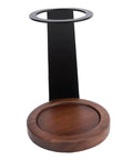 Premium Pour Over Coffee Dripper Stand Built With Heat Proof Aluminum And A Weighted Solid Wood Base, showcasing sleek design.