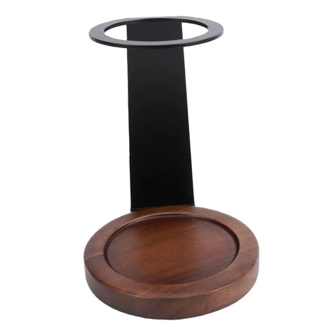 Premium Pour Over Coffee Dripper Stand Built With Heat Proof Aluminum And A Weighted Solid Wood Base, showcasing sleek design.