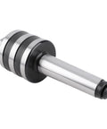 Lathe center MT3 taper with knurled collar and steel shaft, side view