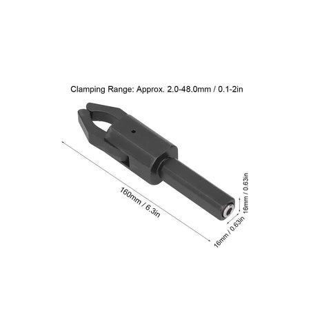 Beefy Alloy Steel CNC Bar Puller For Lathes, 160mm long with hardened handle and integrated jaws, clamping range 2.0-48.0mm