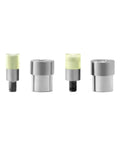 Beefy Pro Grade Manual Press Tool Kit With 6mm And 9mm Rivet Dies, Dual Pair, showing threaded tops for M6 and M9 installation