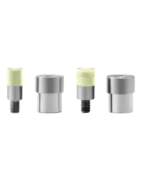 Beefy Pro Grade Manual Press Tool Kit With 6mm And 9mm Rivet Dies, Dual Pair, showing threaded tops for M6 and M9 installation
