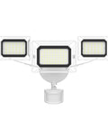 LED Motion Sensor Security Flood Light With 50W 6000LM 6500K IP65 Waterproof 3 Head Exterior Flood Light, frontal view