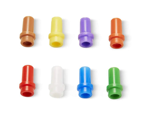Colorful fill rate inserts for Silent Fill Toilet Valve Kit With Adjustable Fill Rate Inserts, compatible with Class 5 Toilets.