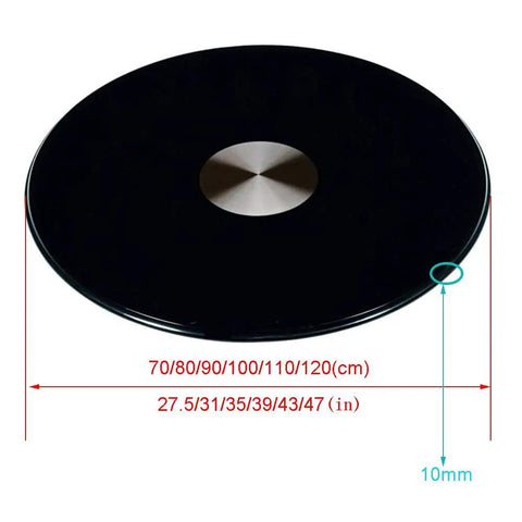 Heavy Duty Round Glass Lazy Susan Turntable For Home And Hotel Dining Tables With Smooth Quiet Rotation Black Lacquered