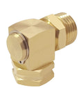 Brass Three Quarter Inch GHT Female To Three Quarter Inch NPT Male Elbow Hose Connector With 360 Degree Swivel For No Kink Garden Hose Setup Durable Fittings Easy Leak Free Attachment, brass elbow