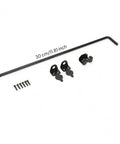TrnAAs Outdoor Gate Bolt Drop Rod Latch Gate Hardware with Bent Control Handle and Mounting Screws Black Carbon Steel Finish Suitable for Utility Fence Gate Enclosure, 30 CM parts including drop rod, guide brackets, and screws.