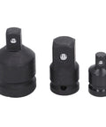 Socket Adapter Set With Chrome Tungsten Steel Construction, Impact Drive Adapters In 1 Quarter, 3 Eighth, 1 Half And 3 Quarter Inch Sizes