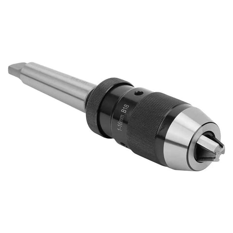 Self Tightening Lathe Drill Chuck 16mm B18 With MT3 Connecting Rod, metal accessory for lathes and milling machines.
