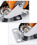 Heavy Duty TPE Caster Wheels 4 Pack With 360 Degree Swivel Glides For Sofa Couch Desk And Furniture showing 360 degree swivel design and sturdy plate.
