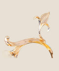 Showstopper European Double Crystal Ceiling Pendant Light With Warm Led Glow And Adjustable Chain For Living Rooms detail of elegant golden leaf design