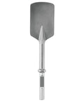 Clay Spade Set For Breaker Hammers With One And One Eighth Inch Hex Shank, Five And Three Eighths Inch By Twenty One Inch Spade Plus Five And One Half Inch Spade, Digs Clay, Hard Packed Gravel And Dirt, Universal Fit, Heavy Duty Hammer Steel spade