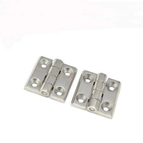 Beefy Zinc Alloy Heavy Duty Door Hinges For Industrial Equipment And Container Corners, 50x50mm Black Finish, Rugged Cabinet Hardware