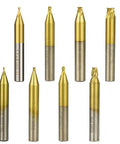 8 gold-tipped 6mm Shank Key Cutting Milling Cutter For Vertical Key Machines great for plastics, PCBs, and metal work
