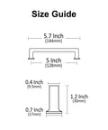 Size guide for Oil Rubbed Bronze Cabinet Pulls 5 Inch 128mm Hole Centers Square Cabinet Handles Set Of 10 For Cabinets Drawers Closets
