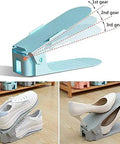 Adjustable Free Standing Shoe Rack With Ten Roomy Slots And Anti Slip Grip Design Perfect For Closet Space Saving And Smart Shoe Storage Organizer That Keeps Your Kicks Neat And Secure, featuring adjustable gears and different shoe styles.