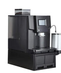 Smooth Operator Automatic Bean To Cup Coffee Maker Featuring A Slick Color Touch Display And Hassle Free Self Cleaning Cycle For Pro Level Continuous Brewing At Office Or Home in sleek black design with bean storage.