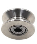 Badass Durability 304 Stainless Steel Pulley Roller Wheel With Silent Double Bearings V Groove Caster for seamless sliding gate glide.
