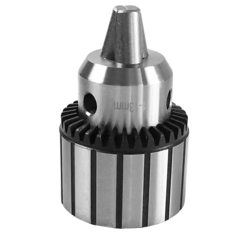 Heavy Duty MT2 Drill Chuck Assembly With Half Inch Capacity For Lathe Tailstock and Precision Shops Made Tough to Handle Any Daily Grind Job Ready With Key, showing drill chuck design.