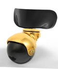Four Piece Heavy Duty Furniture Caster Wheels With Smooth Gliding Bearings Built For Office Chairs Sofas And House Cabinets Wear Resistant build, showcasing a gold and black caster.