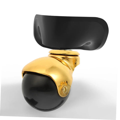 Four Piece Heavy Duty Furniture Caster Wheels With Smooth Gliding Bearings Built For Office Chairs Sofas And House Cabinets Wear Resistant build, showcasing a gold and black caster.